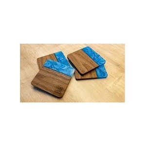 ที่รองแก้วไม้เรซินไม้ดูทันสมัยที่รองแก้วสำหรับบ้านถ้วยชาทำด้วยมือทำจากไม้และยางเรซินออกแบบได้ตามต้องการ - Product Image 6