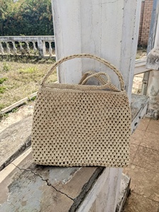 Bolso Tote de Rafia Tejido a Mano, Bordado, Ecológico, Bolso de Playa de Verano, Cierre Abierto, Forro de Algodón, AikoHandicraft para Primavera - Product Image 2