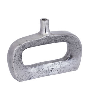 Jarrón de suelo de Metal plateado moderno hecho a mano, jarrón de mesa decorativo para boda para exhibición de flores en la entrada - Product Image 6