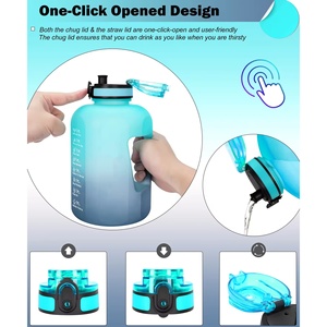 Silverjet Plastic Water <b>Bottle</b> 64oz Large Capacity Sport <b>Bottle</b> With <b>Straw</b> Lid For Camping Travel - Product Image 4