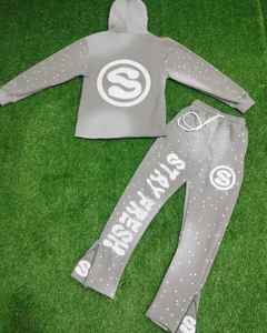 Nouveau design Survêtement Ensemble de jogging 2 pièces pour hommes Pantalon de survêtement évasé pour hommes avec sweat à capuche Survêtements - Product Image 2