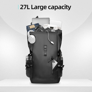 Blazeno Custom Logo Design Waterproof Roll Top Travel Laptop Backpack with USB for College School Use - Product Image 4