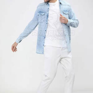 Chemise en jean pour homme, légère, à manches longues, chemise en jean bleu classique pour homme, chemise décontractée pour soirée - Product Image 4