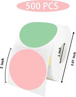 Étiquettes thermiques directes circulaires réutilisables de 2 pouces, rose, vert, marron, jaune, autocollantes, imprimées UV, autocollants multi-usages en rouleau