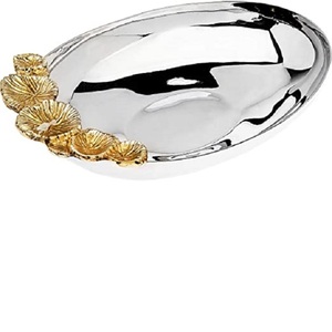 Bandeja de Metal hecha a mano personalizada, con mango de diseño de flores de un lado para cocina, bandeja de servicio de alimentos, plato de almacenamiento de fruta - Product Image 1