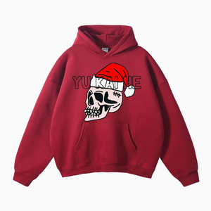 Sudadera con Capucha Unisex con Estampado de Calavera, Sudadera Holgada de Forro Polar, Ropa de Calle Informal de Invierno para Venta al por Mayor - Product Image 3