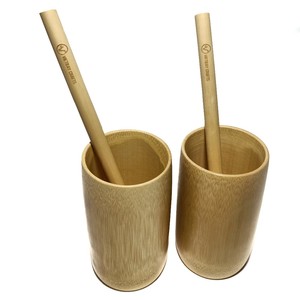 Taza de bambú natural y artesanal 100% para bebida/taza de bambú con pajitas y logotipo grabado láser para sujetar bebidas - Product Image 5