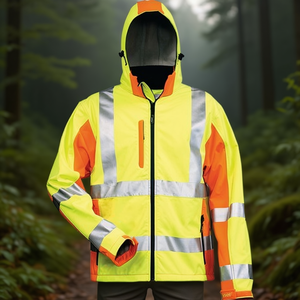 <b>High</b>-<b>Visibility</b> Yellow/Orange <b>Softshell</b> Safety <b>Jacket</b> - Product Image 3