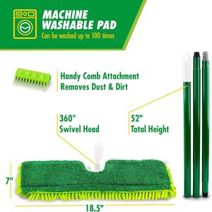 Balai à poussière en microfibre double face Libman 18 pouces, 360° °   Poignée pivotante de 49 pouces - Product Image 6