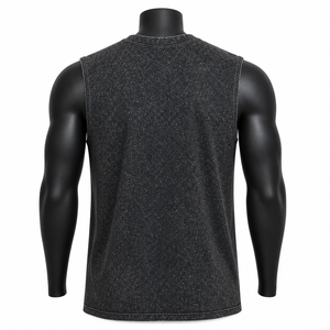 Camiseta sin mangas con estampado vintage personalizado para hombre, estilo oversize, de algodón, streetwear, camiseta muscular, con lavado ácido, chaleco de moda para gimnasio - Product Image 2