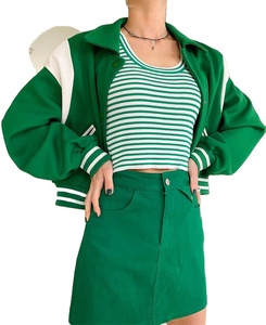 Autumn Winter 2026Casual Women's Loose Varsities Jacket Color Block Warm Versity Baseball-jacket winter jacket 2026 - Product Image 1