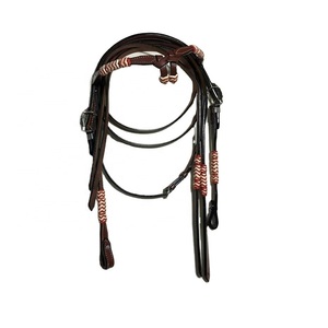 Prix d'usine direct en cuir véritable équitation tête concepteur Western noué tête équestre fournisseur Saman exportations - Product Image 1