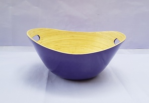 Meilleure vente Article populaire Bols à salade violets écologiques naturels Bol en bambou Ensembles de vaisselle pour la maison et la cuisine Fabriqué au Vietnam - Product Image 5
