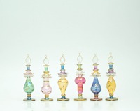 Set de Regalo de Botellas de Perfume de Vidrio Egipcias, 6 Colores, Botellas de Attar Hechas a Mano, Embalaje de Lujo al por Mayor para Marcas de Perfumes