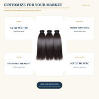 Extensions de Cheveux Humains 100% Naturels Remy, Lisses, Tissage Birman, 14-32 Pouces, Vente en Gros Personnalisée
