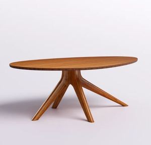 Table basse Ovy fabriquée dans un cadre en bois de teck massif avec finition de couleur marron et de haute qualité pour le salon intérieur et extérieur - Product Image 6