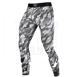Leggings de sport sublimés pour hommes, taille haute, coupe ajustée, en coton/fibre de bambou respirant 220g, pour le jogging et l'entraînement, avec options de marques privées - Product Image 1