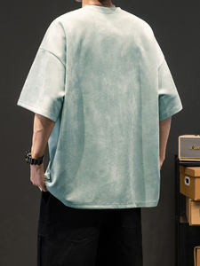 T-shirt en coton lourd pour homme, surdimensionné, à épaules tombantes, de style formel, personnalisé - Product Image 3