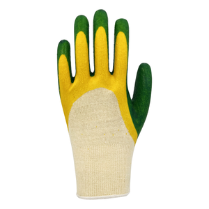 Guantes de algodón/CVC recubiertos de látex, tejidos en la muñeca, con puño elástico, antideslizantes, textura lisa/ligeramente arrugada, transpirables en la parte posterior. - Product Image 1