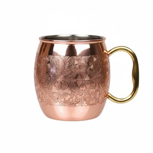 Hot Selling Pure Copper Mule <b>Mug</b> With Gold Handle Design Metal Barware For Cold Drinks Perfect For <b>Gifts</b> And Barware Wholesaler - Product Image 3