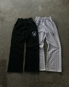 OEM personalizado 100% algodón Vintage pantalones de chándal hombres alta calidad bordado Joggers Sun Faded Casual pierna ancha recta en pantalones de chándal - Product Image 1