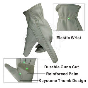 Guantes de conductor de cuero liso duraderos 100% con función de pantalla táctil Guantes de trabajo para deportes de invierno en stock - Product Image 3