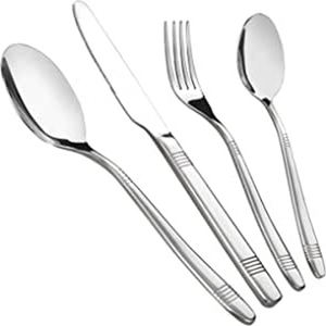 Caja de madera de lujo de alta gama, juego de cubiertos de acero inoxidable 201, juego de cubiertos de 84 piezas como regalo para amigo, juego de cubiertos - Product Image 3