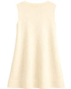 Chaleco de Punto sin Mangas para Mujer, Color Beige Claro, Cuello en V, Diseño con Bolsillos, Ropa de Invierno, Fabricante Personalizado, Proveedor Mayorista OEM - Product Image 2