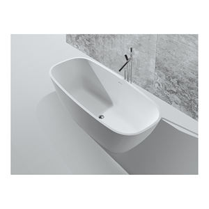 Baignoire autoportante moderne petite salle de bain acrylique surface solide support libre baignoire en pierre de trempage marbre prix disponible - Product Image 2