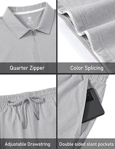 Hot Summer Two Piece <b>Set</b> for Men Breathable and Anti-Wrinkle Crew Neck Shorts Shirt Solid <b>Colour</b> Casual Elastic Waist Design - Product Image 2