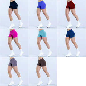 Shorts de sport pour femmes, vente chaude, solides, push-up, pour la salle de sport, le fitness, l'entraînement, taille haute, sans couture, en spandex/nylon, quatre directions, yoga, écologiques - Product Image 2