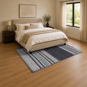 RUGS DEPOT LXDP-0670 Wholesale Charcoal Grey Contemporary Geometric Digital Printed Machine Washable Chenille Area Rug Non <b>Slip</b> - Product Image 3