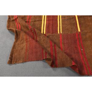 Vintage Rug, 6.1x10.4 ft Large Rug, <b>Brown</b> Red Kilim <b>Wool</b> Rug - Product Image 4