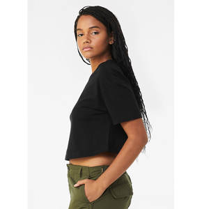 T-shirt court en jersey pour femme BELLA + CANVAS 6482 100% coton peigné Airlume Coupe ajustée Respirant Bouton 3D personnalisable - Product Image 4