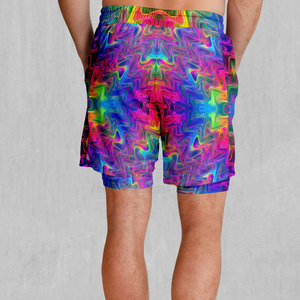 Shorts de sublimation pour homme, taille mi-haute, style décontracté, motif uni, séchage rapide, polyester/coton, cordon de serrage, collection été 2025 – Design haut de gamme - Product Image 2