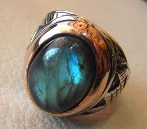 Bague pour homme en gros, pierre précieuse labradorite bleue naturelle, bague lourde pour homme, design ottoman arabe, bijoux en argent sterling 925 - Product Image 5