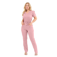 Ensemble de Blouse et Tunique Médicale XL pour Femme de Haute Qualité, Confortable et Respirant, 72% Polyester Rayonne Spandex, Uniformes Hospitaliers