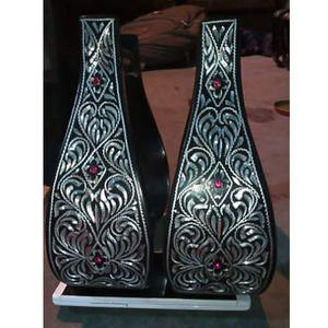 Estribos de aluminio para SILLÍN de caballo Occidental | Estribos de aluminio cortados de caballo de pie grabados en ángulo ligeros - Product Image 3