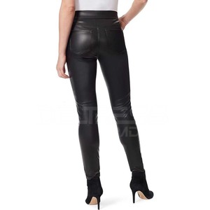 Ropa informal para mujer Pantalones de cuero de talla grande Diseño original con cintura media personalizada Frente plano Precio al por mayor - Product Image 3