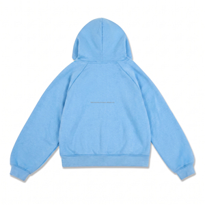 เสื้อฮู้ดซิปผู้ชายผ้าเฟรนช์เทอร์รี่ 500 GSM ผ้าฝ้ายหนาน้ำหนักมาก ทรงโอเวอร์ไซส์ ซิปแบบดิสเทรส พิมพ์ลายดิจิทัลสำหรับฤดูหนาว - Product Image 6