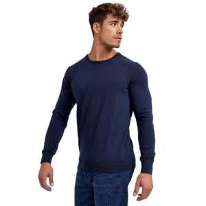 เสื้อสเวตเตอร์คอกลมแขนยาวสำหรับผู้ชาย, เสื้อสเวตเตอร์คอกลมผ้าฟลีซระบายอากาศคอตตอน100% ฤดูใบไม้ผลิฤดูหนาวย้อมสีล้วนแฟชั่นใหม่ - Product Image 2