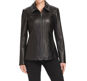 Invierno sólido a prueba de viento PU para las señoras de las mujeres Casual corto Biker chaquetas de cuero con bolsillo con cremallera - Product Image 3