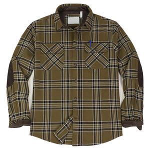 เสื้อเชิ้ตผ้าสักหลาดสำหรับผู้ชาย, เสื้อเชิ้ตลำลองคอตตอนคอปกแบบติดกระดุมเสื้อผ้านุ่มมีสไตล์กลางแจ้ง - Product Image 1