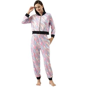 Venta caliente de las mujeres sublimación impresa chándales nuevo estilo Casual deportes suave tela de poliéster sublimado chándal para mujer - Product Image 1