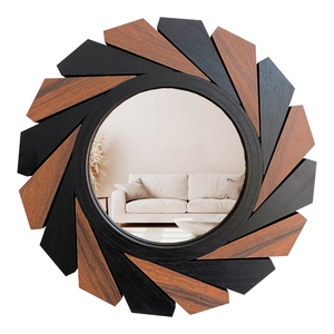 Muebles LIXORA, Espejo de Madera Rectangular Redondeado Multiusos de Lujo Moderno, Hecho en India (Delhi), para Uso en Hoteles y Baños - Product Image 4