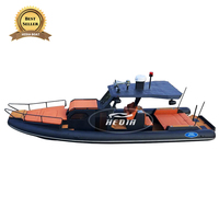 Bateau pneumatique semi-rigide Hedia Alu SP1050 de 35 pieds pour la pêche sportive, en fibre de verre Hypalon/PVC, stable, pliable, capacité de 20 personnes, pour la dérive