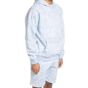 Top Material Made Men Slim Fit Hoodie & Short Set Sudadera con capucha de manga larga y pantalones cortos Set para venta en línea OEM - Product Image 3