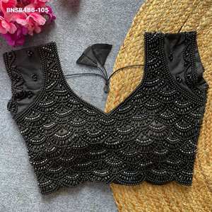 Blusa de Seda Pura con Cuentas y Bordado a Mano para Bodas, al Precio Más Bajo, Proveedor de Surat, Exportador de Moda Femenina India - Product Image 2