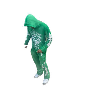 Survêtement évasé lavé à l'acide pour hommes Joggers d'hiver avec sérigraphie Survêtement personnalisé lavé au soleil - Product Image 1