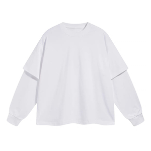 เสื้อยืดผู้ชายแขนยาวสตรีทแวร์ผ้าฝ้าย100% สองชั้นระบายอากาศเป็นมิตรกับสิ่งแวดล้อม - Product Image 2